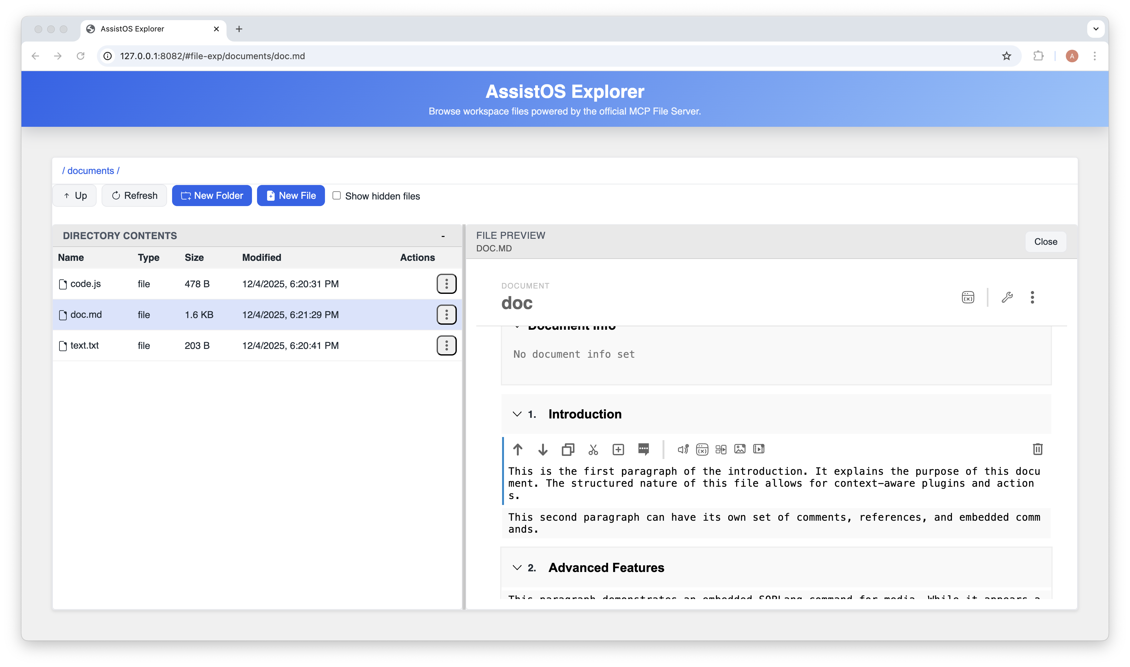 Paragraph edit UI